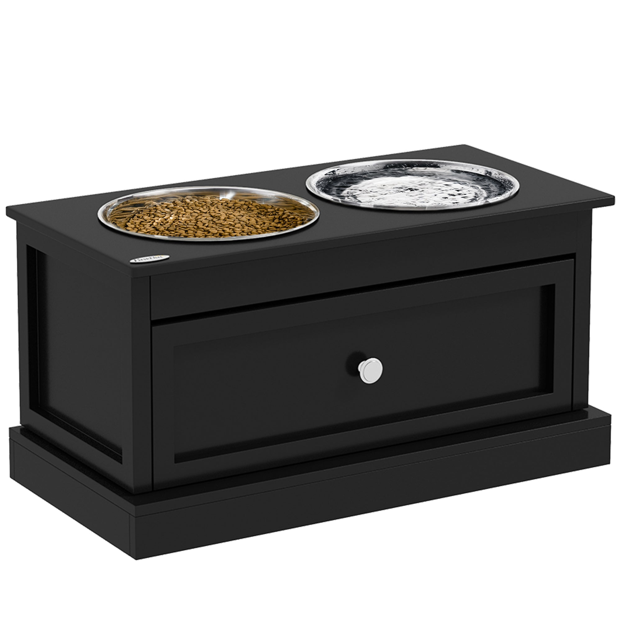 Elevated Dog Feeding Station with Storage Drawer