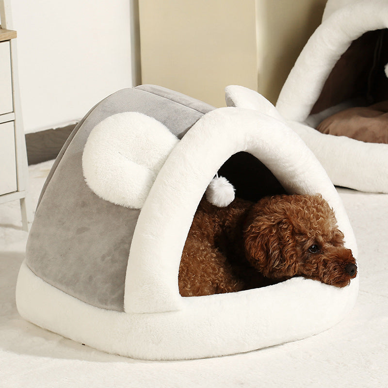 Self-Warming Pet Tent Cave Bed
