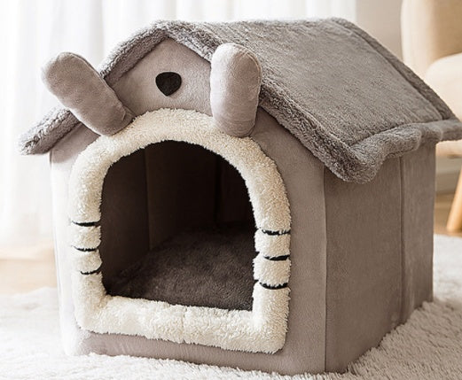Foldable Pet Cave House Bed