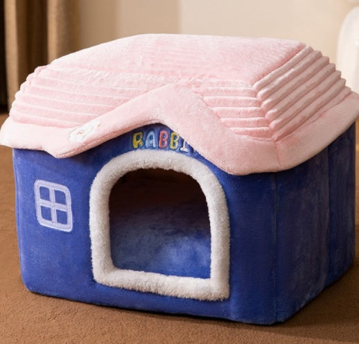 Foldable Pet Cave House Bed