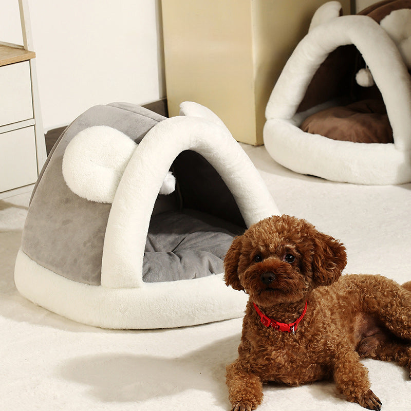 Self-Warming Pet Tent Cave Bed