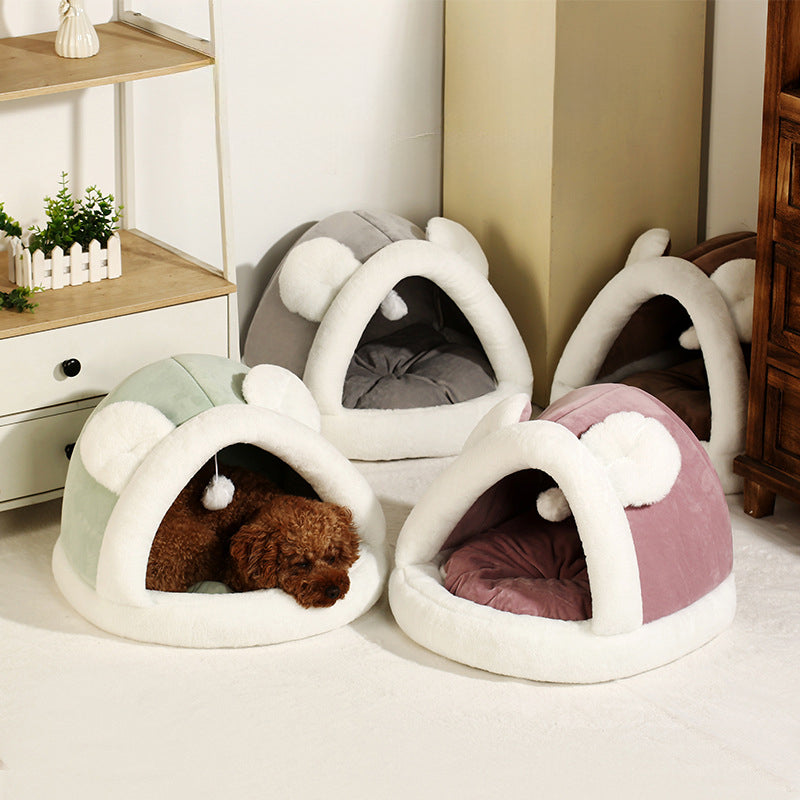 Self-Warming Pet Tent Cave Bed