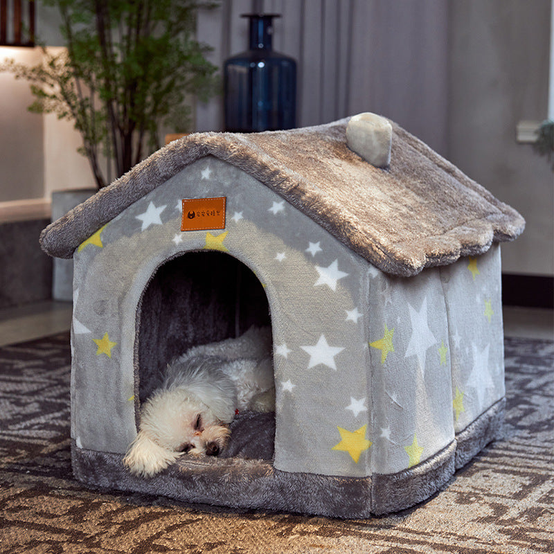 Foldable Pet Cave House Bed