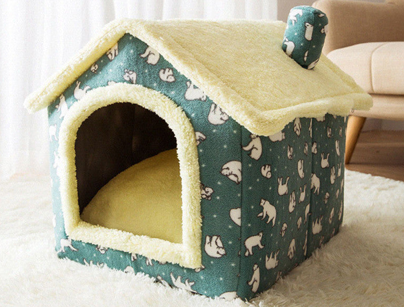 Foldable Pet Cave House Bed
