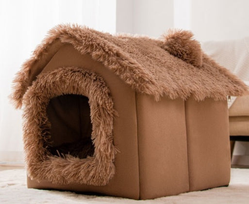 Foldable Pet Cave House Bed