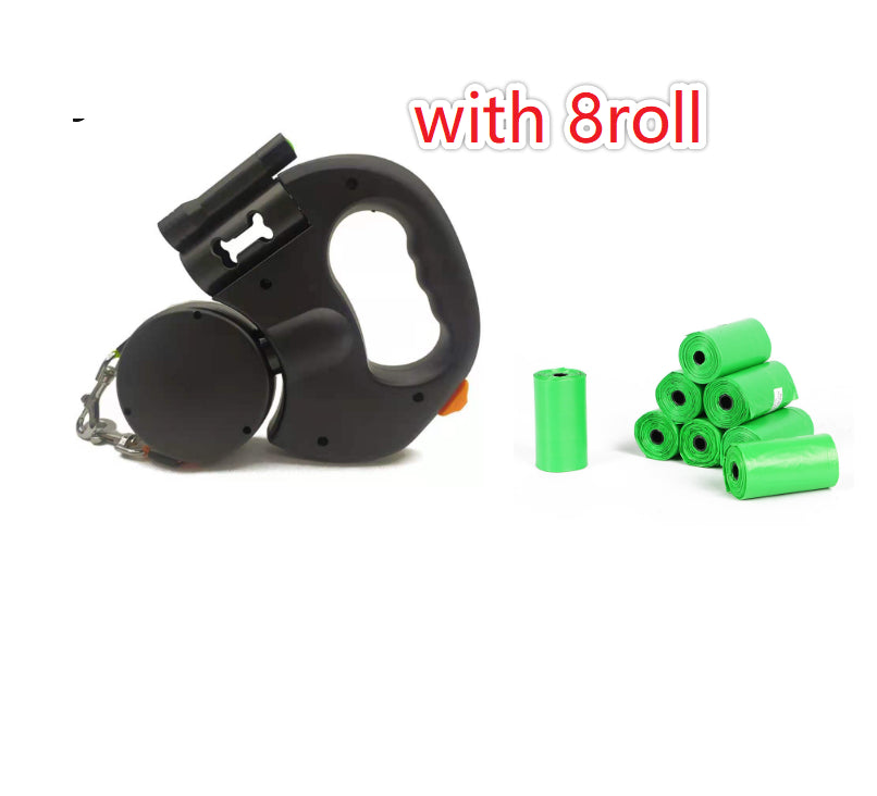 Reflective Dual Dog Leash with LED Lights