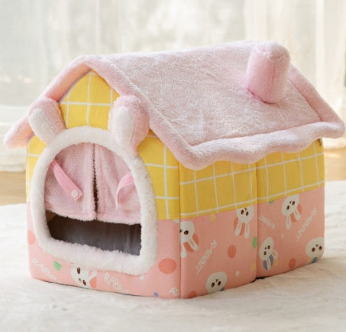 Foldable Pet Cave House Bed