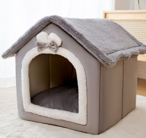 Foldable Pet Cave House Bed